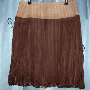 Vintage 'St John Couture' Brown Santana Knit Skirt Size 14 Textured Designer USA
